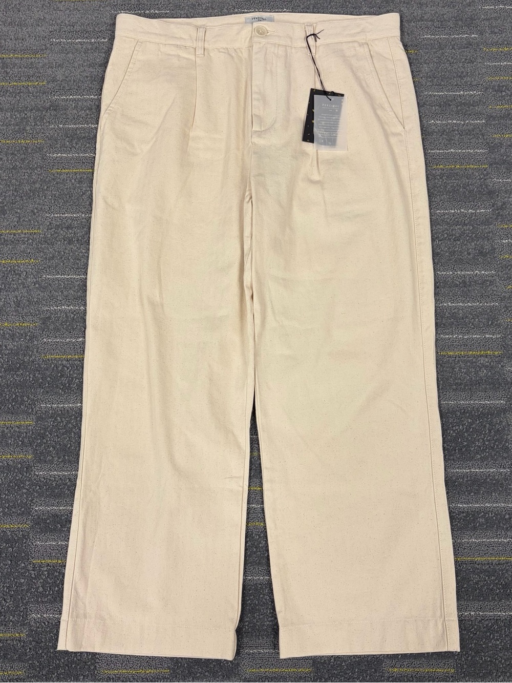 Percival Program Pleated Dress Pants Trousers Size 36 Tan Cotton Herringbone NWT